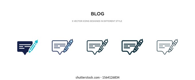 blog icon in different style vector illustration. two colored and black blog vector icons designed in filled, outline, line and stroke style can be used for web, mobile, ui