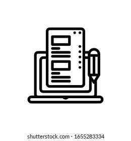  blog icon, elements of SEO and Web icon set, premium line icon for web design and app development