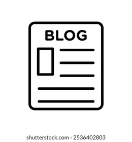 Blog icon Flat art illustration in outline