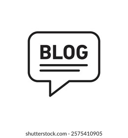 Blog icon Flat vector set outline