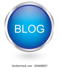 blog icon glossy button