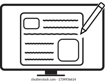 blog icon on white background. flat style. blogging icon for your web site design, logo, app, UI. digital blog symbol. line blog sign. 
