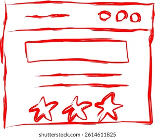 blog icon in scribble style. red line scribble icon