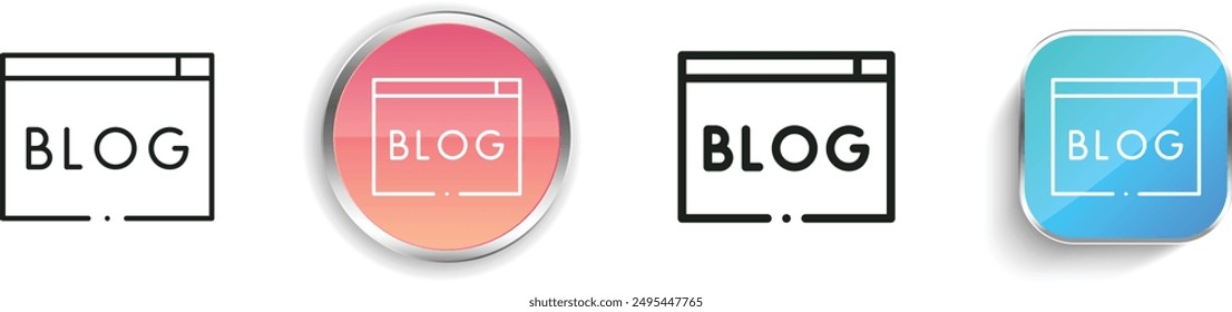 blog icon. Thin Linear, Regular and Button Style Design Isolated On White Background