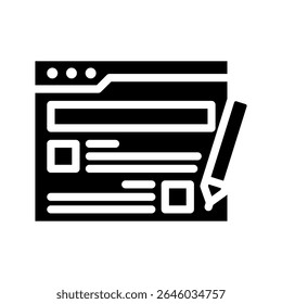 design de vetor de ícone de blog - estilo de glifo de alta qualidade