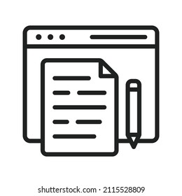 Blog icon vector image. Can also be used for Search Engine Optimization. Suitable for mobile apps, web apps and print media.