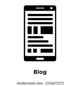 Blog icon vector isolated on white background, logo concept of Blog sign on transparent background, filled black symbol