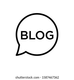 blog icon vector, speech icon vector in lineart style on white background