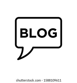 blog icon vector, speech icon vector in lineart style on white background