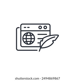 blog icon. vector.Editable stroke.linear style sign for use web design,logo.Symbol illustration.