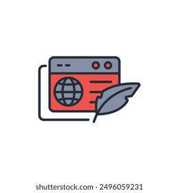 blog icon. vector.Editable stroke.linear style sign for use web design,logo.Symbol illustration.