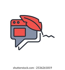 Icono de blog. Vector. Trazo editable. signo de estilo lineal para uso Diseño web, logotipo. Ilustración de símbolo.