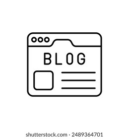 blog icon with white background vector stock illustration