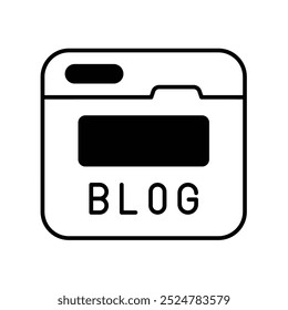 ícone de blog com fundo branco vetor ilustração stock