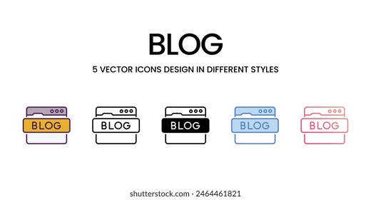 Blog Icons different style vector stock illustration