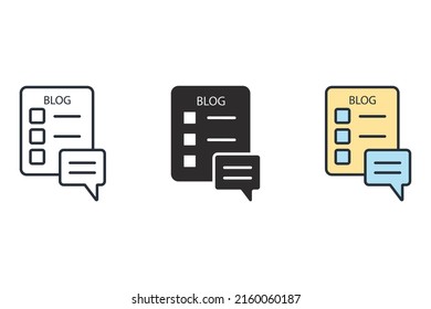 Blog icons  symbol vector elements for infographic web