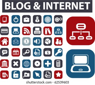 blog & internet buttons. vector