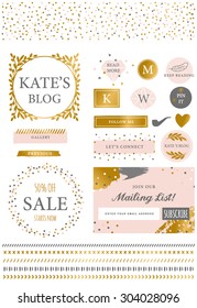 Blog Kit Icons And Symbols Branding Set