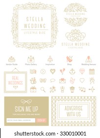 Blog Kit Icons and Symbols for Wedding Blog or Website