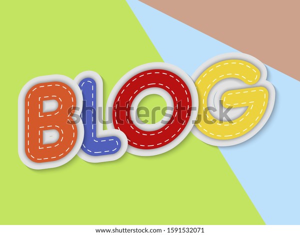 Blog Letters Banner Border Stitches Stock Vector (Royalty Free ...