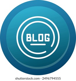 Blog Line Button Vector Icon Design