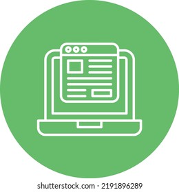 Blog line circle icon vector image. Can also be used for web apps, mobile apps and print media.