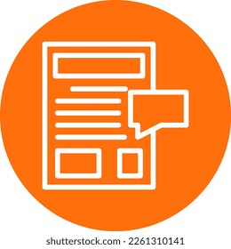 Blog Line Circle Vector Icon Design