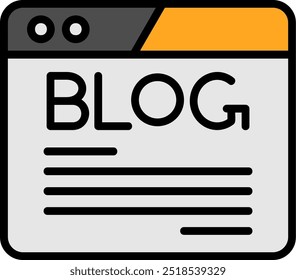 Blog Line Filled Vector Icon Design