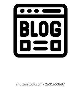 ícone da linha do blog. Ícone de vetor limpo e minimalista para sites, aplicativos móveis, apresentações e logotipos. Totalmente dimensionável e personalizável para qualquer projeto.