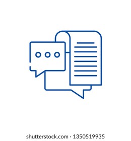 Blog line icon concept. Blog flat  vector symbol, sign, outline illustration.