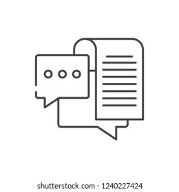 Blog line icon concept. Blog vector linear illustration, symbol, sign