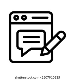 blog line icon illustration vector graphic. Simple element illustration vector graphic, suitable for app, websites, and presentations isolated on white background