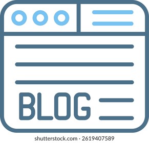 Ícone de Duas Cores da Linha do Blog