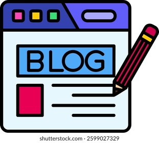 Blog Line vector Icon Design