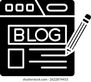 Design de ícone de vetor de linha de blog