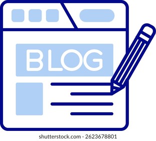 Design de ícone de vetor de linha de blog