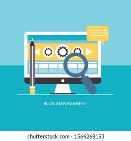 Blog Management. Business Design Concept