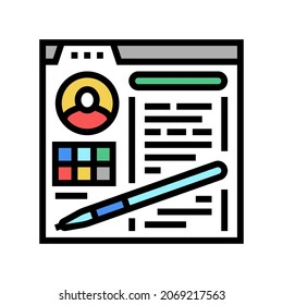 blog management color icon vector. blog management sign. isolated symbol illustration