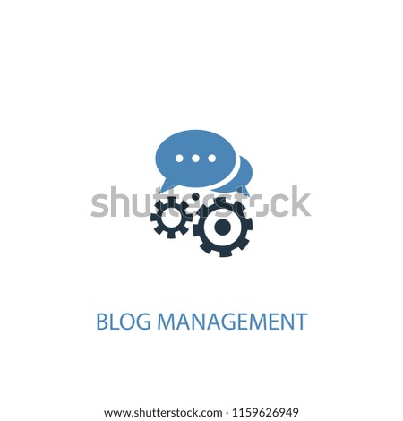 Blog management concept 2 colored icon. Simple blue element illustration. Blog management concept symbol design from Digital marketing set. Can be used for web and mobile UI/UX