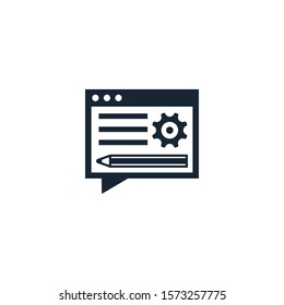 Blog management creative icon. filled simple illustration. From digital marketing icons collection. Isolated Blog management sign on white background