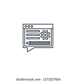 Blog management creative icon. line simple illustration. From digital marketing icons collection. Isolated Blog management sign on white background