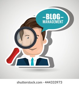 blog management design, vector illustration eps10 graphic 