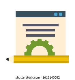 Blog management flat color vector icon