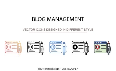 Blog Management icon design with white background stock illustration