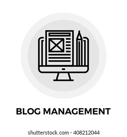 Icono de gestión de blogs Vector. Icono plano aislado en el fondo blanco. Ilustración vectorial.