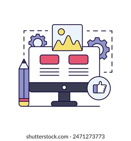 Blog Management illustration with white background vector stock illustration