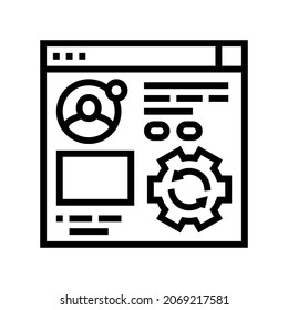 blog management line icon vector. blog management sign. isolated contour symbol black illustration