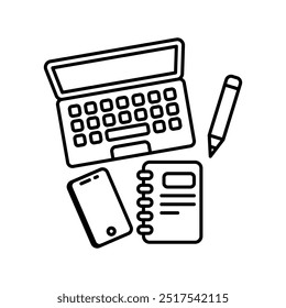 Ícone de estrutura de tópicos de gerenciamento de blogs, ilustração de vetor