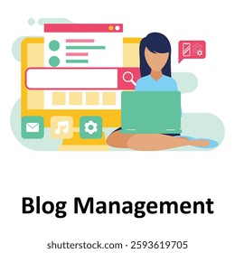 Blog Management Vector Illustration Which can easily modify or edit Which can easily modify or edit