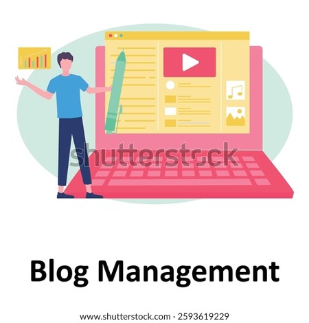 Blog Management Vector Illustration Which can easily modify or edit Which can easily modify or edit
